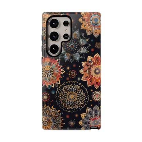 Coque rigide Samsung S24 Ultra brillante au design mandala raffiné