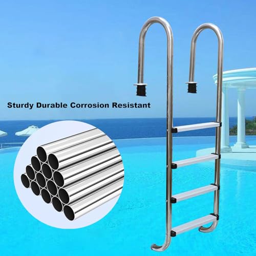 Escalera para piscina de acero inoxidable de 4 peldaños miniatura 2
