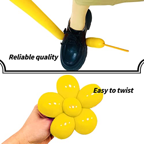 Image of Yellow 260 Long Skinny Twisting Animal Balloons, Rainbow Balloons for Animal Shapes Carnival Festival Party Supplies 100pcs