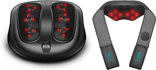 Nekteck Fm01 Foot Massager Black And Nm03 Cordless Neck Massager Bundle #TOP14