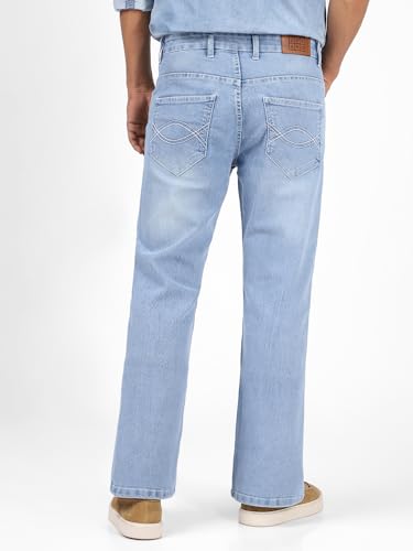Image of Urbano Fashion Men's Stretch Fit Mid Rise Washed Bootcut Jeans Stretchable