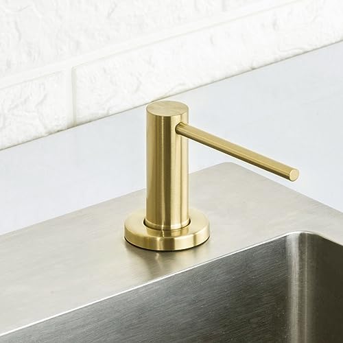 Image of Kitchen Sink Soap Dispenser Champagne Gold Stainless Steel GAPPO Countertop Pump Hand Lotion Built in Bottle