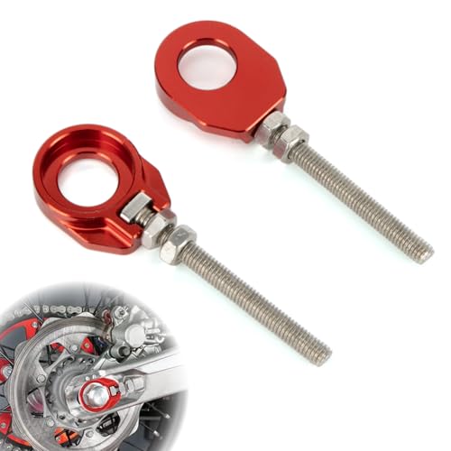 PSLER 2pcs Chain Tensioner Adjuster -CNC Rear Axle Blocks Chain Adjuster for Precise Alignment and Smooth Riding, Compatible with CRF50F CRF100F CRF110F XR50R XR100 Dirt Bike Replace 95014-10010