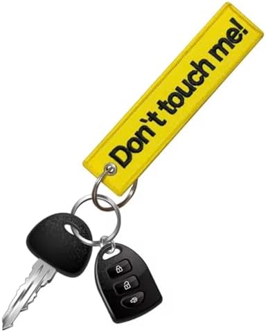 Don't Touch Me! Phrase Funny Joke Humor Apathy Apathetic Snarky Attitude Zing Insult Feminist Stay Away Keep Distance Leave Me Alone Loner Keychain Key Tag Chain Fob Ring image 3