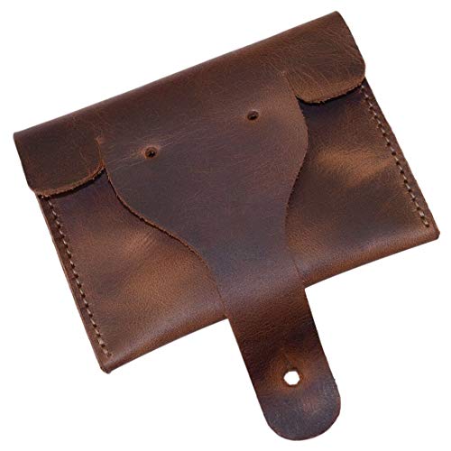 Hide & Drink, Leather Card Pouch Elephant/Coins & Folded Bills/Wallet/Cable Holder/USB/SD/Change, Handmade Includes 101 Year Warranty :: Bourbon Brown4