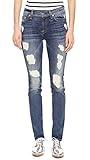 7 For All Mankind Women's Skinny Jean In Destroyed Deep Indigo