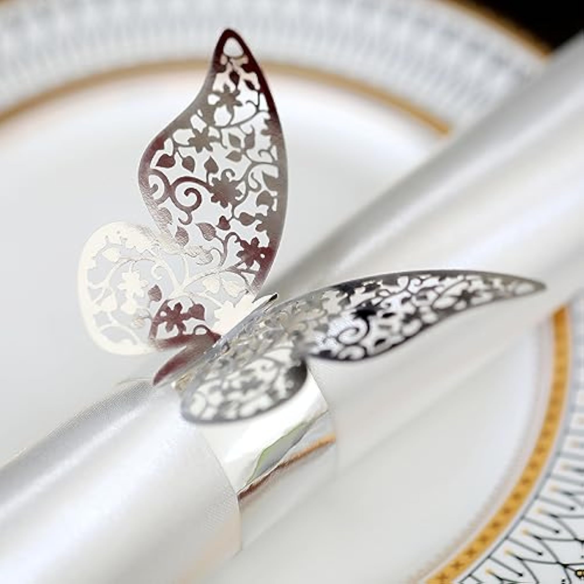 50x Handmade Butterfly Paper Napkin Rings