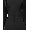 OLLIE-ARNES-Womens-Thermal-Long-Hoodie-Zip-Up-Jacket-Sweater-Tops OLLIE ARNES Women's Thermal Long Zip Up Hoodie Jacket Sweatshirt Tops Black L