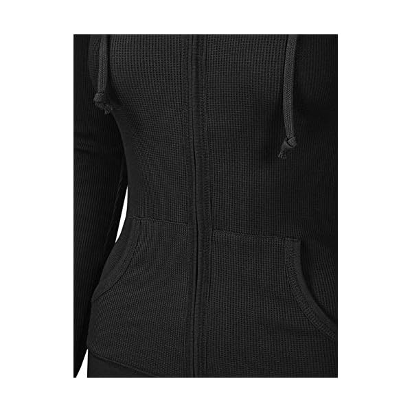 OLLIE-ARNES-Womens-Thermal-Long-Hoodie-Zip-Up-Jacket-Sweater-Tops OLLIE ARNES Women's Thermal Long Zip Up Hoodie Jacket Sweatshirt Tops Black L