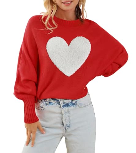 Scgirl Womens Love Heart Sweaters Long Batwing...