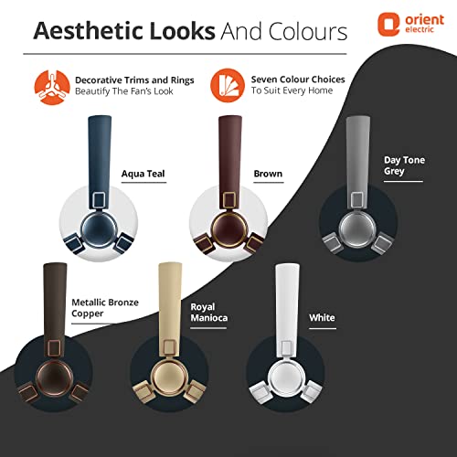 Image of Orient Electric 1200 mm Falcon 425 Deco Ceiling Fan (Royal Manioca)