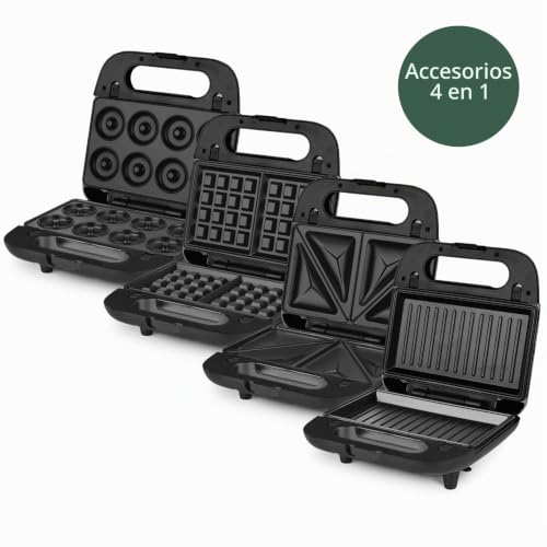 Sandwichera JOY600 Wëasy multifunción 4 en 1 con placas intercambiables 4