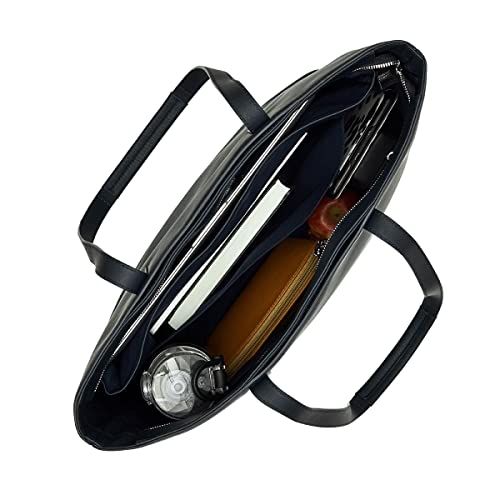 KNOMO Maddox Large Leather Laptop Tote Shoulder Bag Purse,Work Handbag for Women3