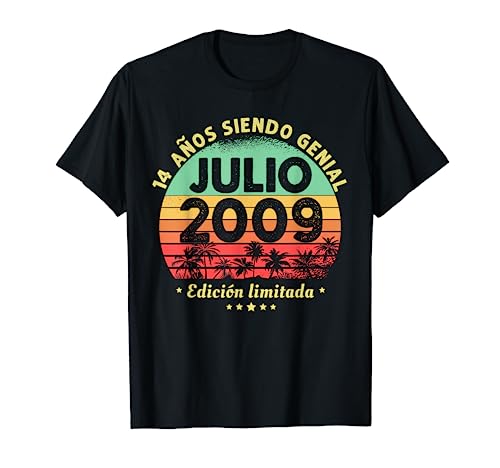 14 Años Cumpleaños Regalo Niño Julio 2009 Julio 14 Años Camiseta