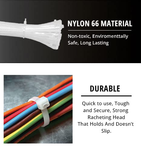 Miniatura 3 de Varios bridas de cremallera de 4681012 1000 piezas en una bolsa con cierre de cremallera Nuestras bridas surtidas en blanco natural son resistentes