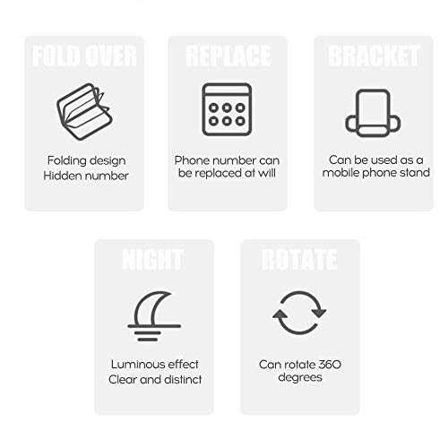 Mão luminosa oculta do cartão do número da máquina Adaskala placa de estacionamento temporário supor