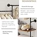 DABILONGC Industrial Pipe Clothing Rack Wall Mounted Heavy Duty, Space Saving Garment Hanger System for Wardrobe/Walk-in Closet (Black, 2 Tier)