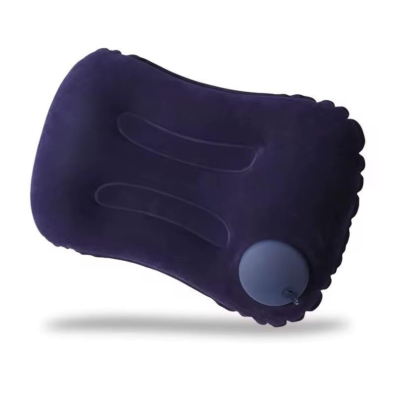 AKKO ANTIQUE Polyester Comfort Ultralight Inflatable by Pressing Air Pillow - Compact, Ergonomic Pillow for Neck Head Lumbar Support for Travel, Camping, Home, Office.(Multicolor) (Nevy Blue)-image-31