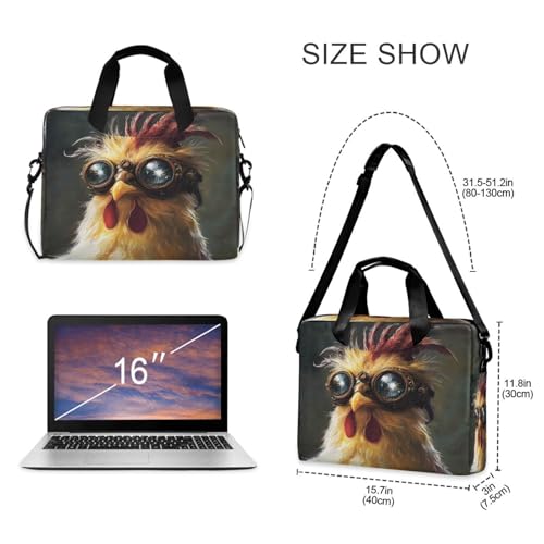 Maletín laptop vintage con diseño de cabeza de pollo miniatura 3