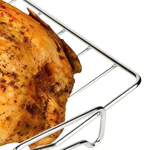 Truthahn Bratrost | Edelstahl V-förmiger Ständer | Metall Bratrost Für Geflügel Und Schweinefleisch,Für Hähnchen Pute Schwein Grillen Backen Picknick Camping Küche Indoor Outdoor