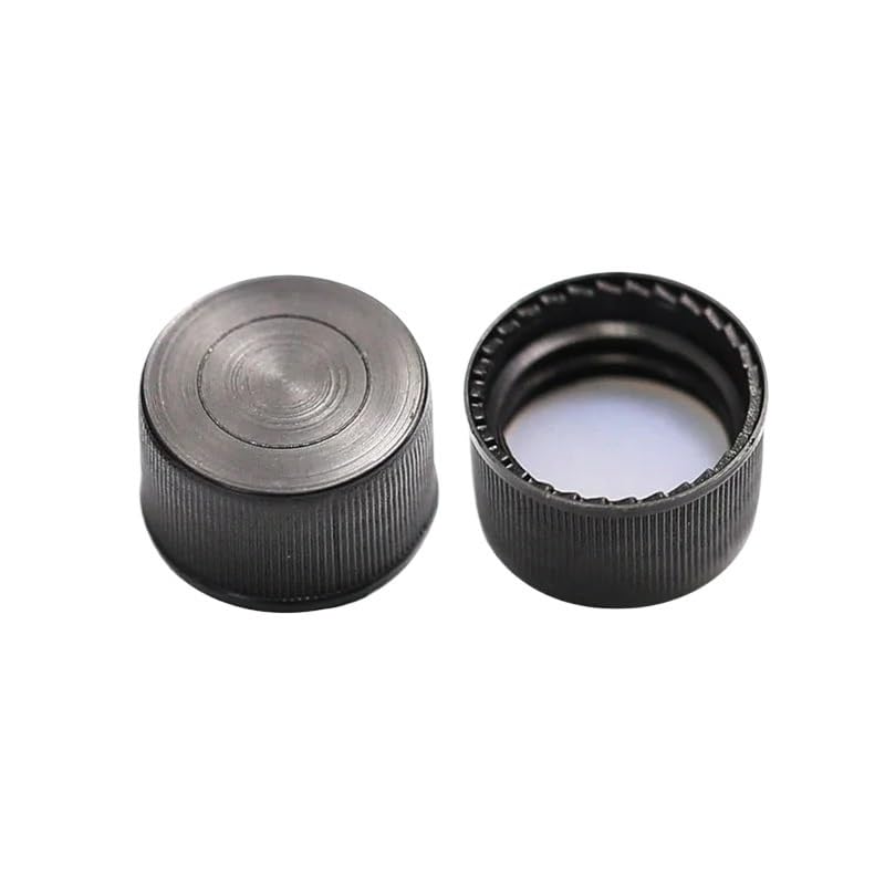Chromatography Vial Cap Black Storage Bottle Cover 4 ml Polypropylene Solid Cap with Red PTFE/White Silicone Septa 13 mm 100/PK