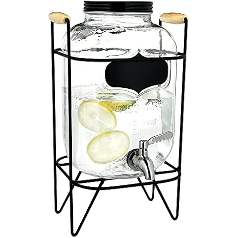 Navaris Dispensador de Bebidas con Grifo y Base de Metal de 5L Cover
