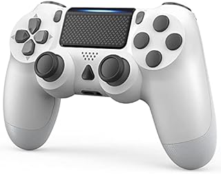 YCCTEAM Wireless Game Controller Compatible with PS4 Console /IOS 13 /Android 10 /MAC /PC (White)