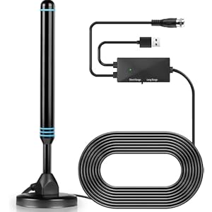 TV Antenna, TV Antenna Indoor with Magnetic Base,Equipped with a Signal Amplifier to Support 4K 1080p Smart Signal Reception, 380 Miles Long Range Reception