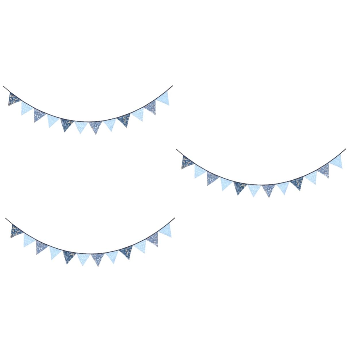 OUNONA 3 Piezas Banderas de Algodón Triangulares para Bodas y Decoración Banderas Colgantes de con Diseño Floral Adornos de Fiesta para Interiores y Exteriores