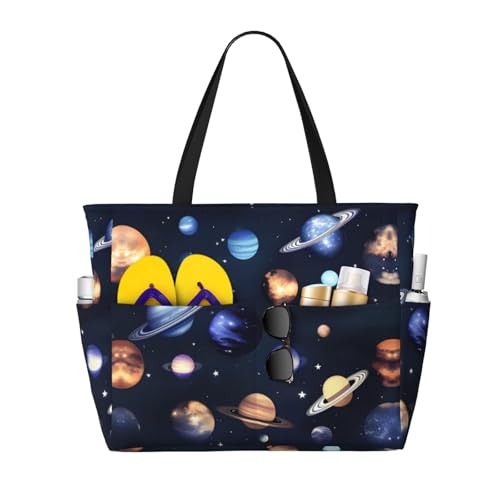 Sac à bandoulière noir galaxie imperméable grand format pour le quotidien