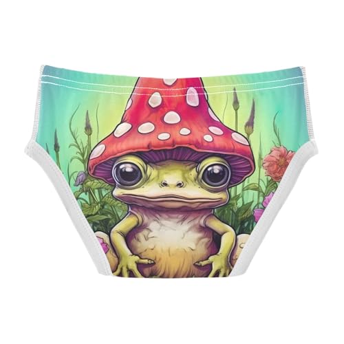 ODAWA Frog Mushroom Red Boys Cotton Underwear, Tag-Free Comfort 2T Underwear2