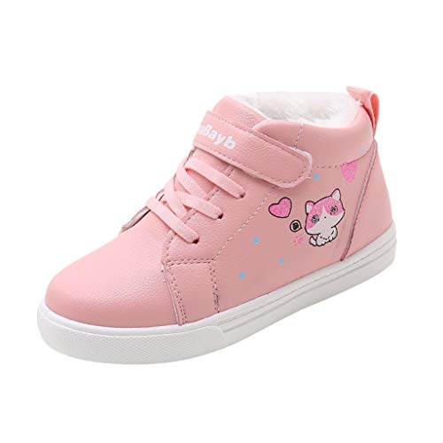 Yesmile Botas Niño Niña Botines Zapatos sin Cordones Invierno Botas de Nieve Cálido Aire Libre Boots Escuela Fiesta Caminando Viaje