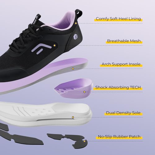 FitVille Wide Width Sneakers for Women Extra Wide Athletic Shoes with Arch Support for Workout Gym Cross Training4