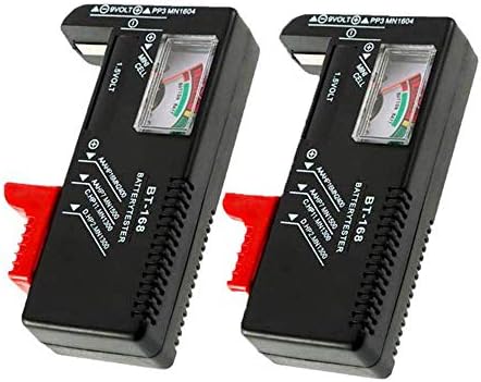 Pgzsy 2 Pack Battery Tester, Universal Battery Checker for AA / AAA / C / D / 9V / 1.5V Button Cell Batteries