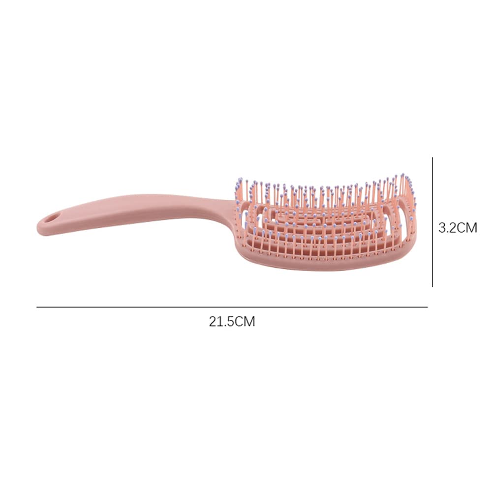 Cepillo para desenredar el cabello, curvado y ventilado para un secado más rápido, peinar el cabello grueso, rizado o fino, cepillo de ventilación profesional para mujeres, hombres o niños (oro rosa)
