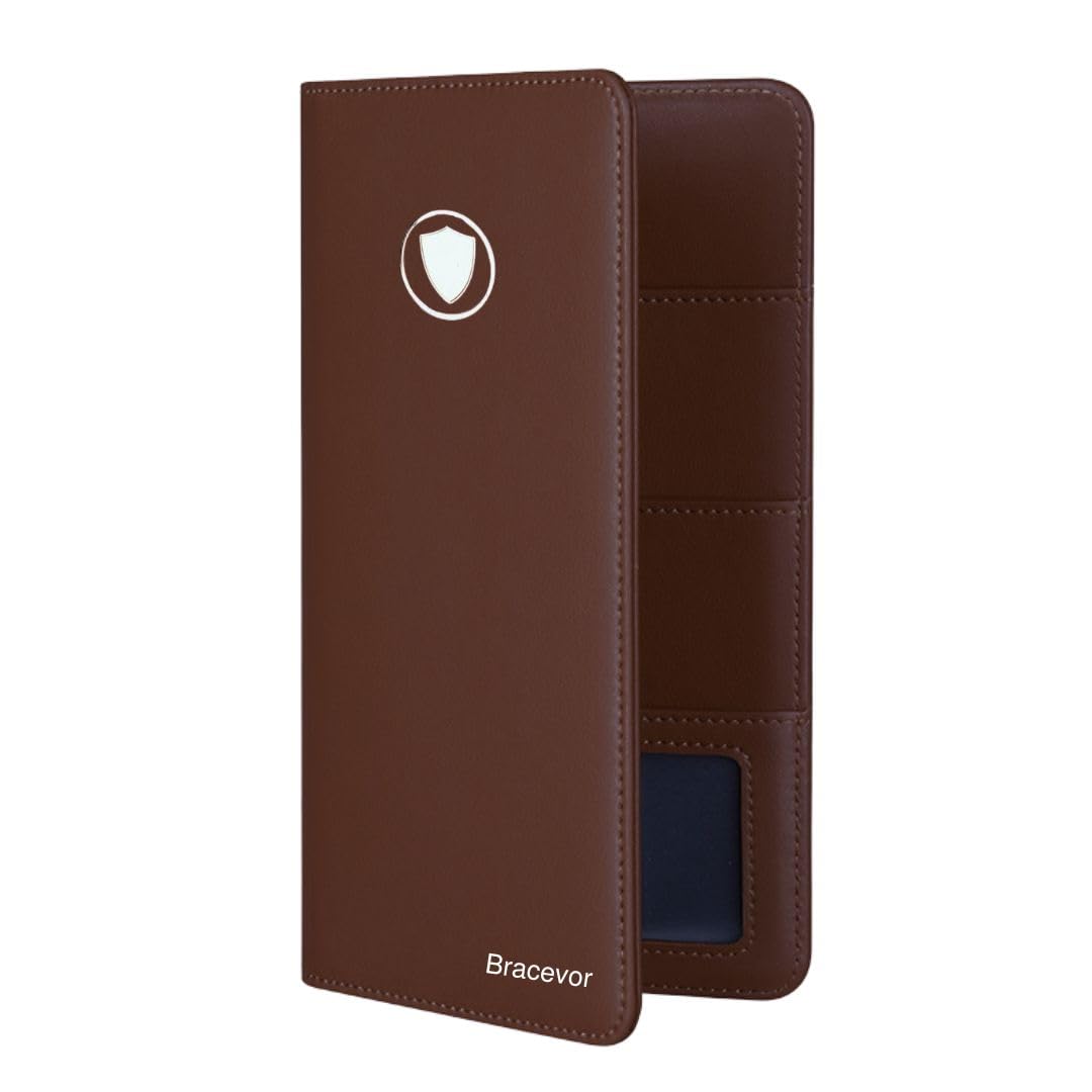 Passport Holder Travel Document Organizer Leather Wallet Card Cover - Dark Brown | RFID Protection | Carry Boarding Pass Cards Currency Passport | Sleek Design-image-27
