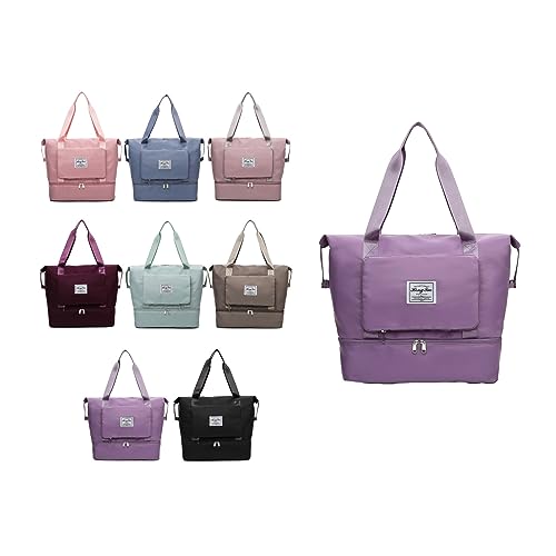 Large waterproof travel bag, convenient double-layer dry and wet separation travel bag, waterproof Oxford cloth, suitable for travel and fitness (green)