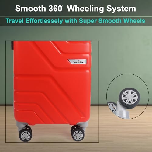 Image of Trolley Bag Small Size, 56 cms Hard Side Travel Bag for Women, 8 Wheel Luggage Suitcase for Travelling, Cabin-Friendly, Scratch Resistant, Small Trolley Suitcase (Small, Red)