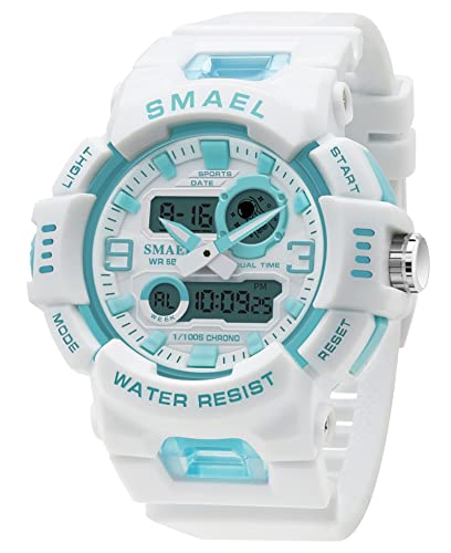 Unisex Analog Digital Outdoor Sports Watch Military Tactics Multi Function LED Electronic Large Waterproof Watch Candy Color Student Wrist Watch