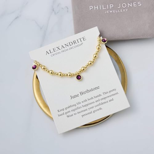 Bracelet pierre de naissance juin or 18k cadeau idéal avec citation - 4