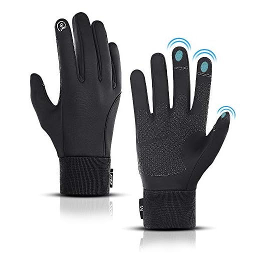 LERWAY Guanti Invernali Caldi, Touch Screen Antivento Guanti Sportivi per Uomo Donna, Guanti Antiscivolo per Corsa, Guida, Ciclismo, Arrampicata. (M)