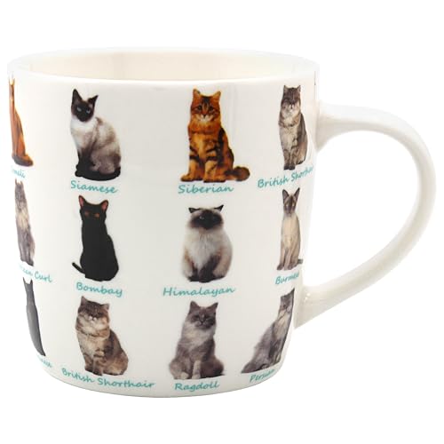 THE Leonardo Collection Cats Mug, Tea and Coffee Mugs for Hot Drinks | Fine China Printed Mugs for Kitchen & Home | Reusable Ceramic Cups for Every Occasion | Birthday Gifts for Women & Men