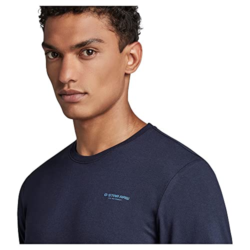 Miniatura 3 de G-Star Raw Camiseta Slim Base Para Hombre, Azul Salute D19070-C723-C742 , Xxl