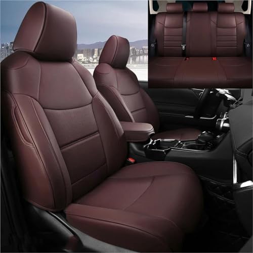 Housse de siège sur mesure Toyota RAV4 2019-2025 en cuir respirant café