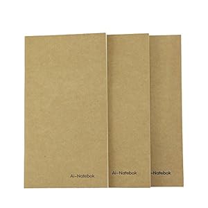 ai-natebok Travelers Notebook Inserts Lined Paper, Refill for Travel Journal, 7.5 X4 Inch – Set of 3-240 Pages, Supply