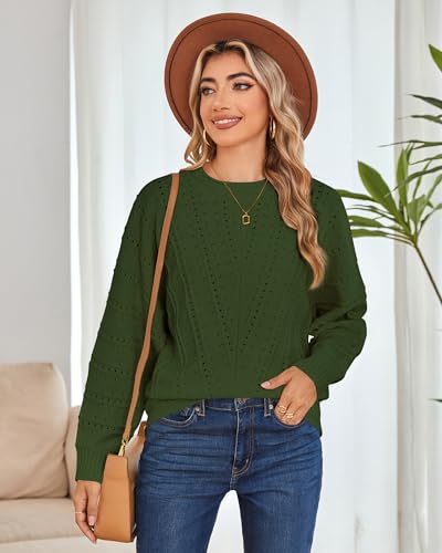 Cakulo Womens Oversized Fall Pullover Sweaters Batwing Long Sleeve Tunic Sweater Crochet Knit Tops 20254