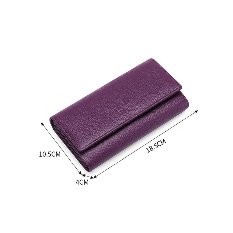 Wallet,Women's Leather Wallets Layer Women's Long Wallet Card Case (B 18.5 * 10.5 * 4cm)2