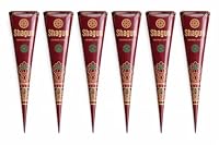 Shagun Mehendi Cone 100% Natural , 6 x 25g,