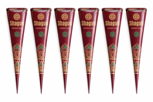 Shagun Mehendi Cone 100% Natural , 6 x 25g,