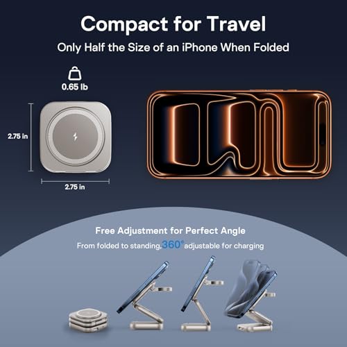 Image of 5-in-1 Wireless Charger for MagSafe, AC ISLAND Portable Travel Charging Station, 35W Max Qi2 Fast Foldable Magnetic Stand, Evolved for iPhone 17-12 Series, Apple Watch, AirPods (with 35W Adapter)